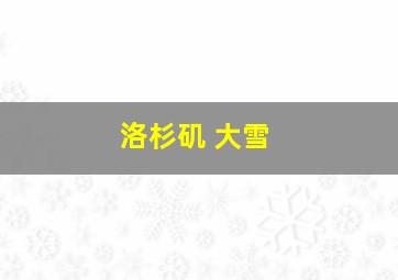 洛杉矶 大雪